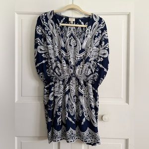 St. John’s Bay 1X Rayon tunic (navy & white)